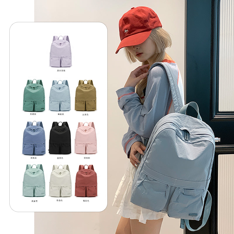 Large capacity women's backpack with solid color tassel decoration, meeting daily shopping and commuting needs, with multiple color options-818
