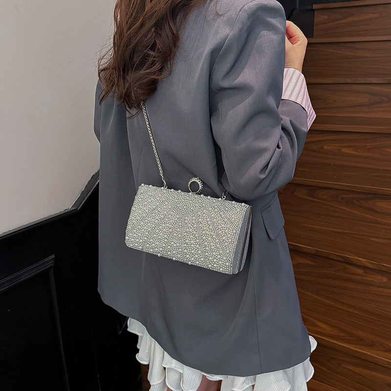 Ladies' luxury handbag, lightweight and elegant party and wedding crossbody/handbag, stylish beaded appearance, bright colors, high-quality ladies' dinner bag, elegant ladies' handbag-rongpai8.24-8