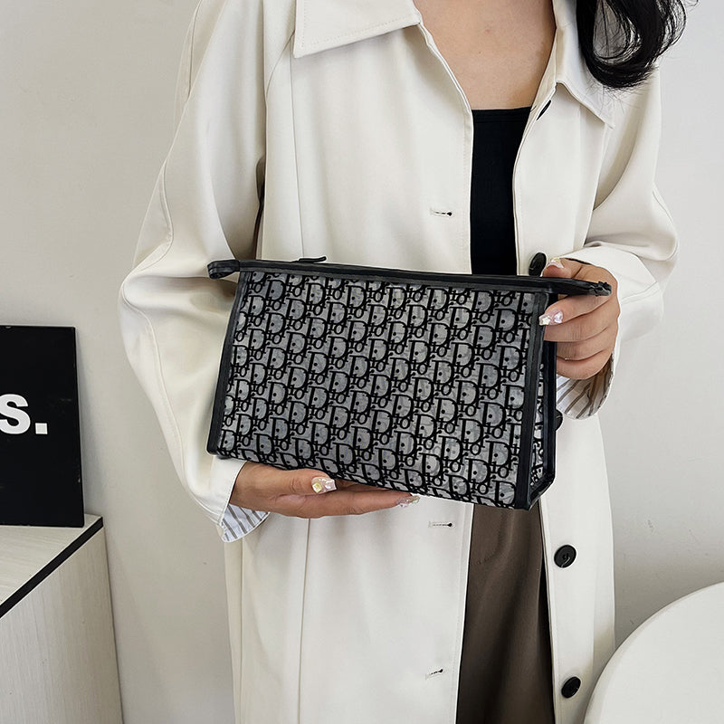Ladies and Girls Large Capacity Travel Makeup Bag with Zipper Closure - Durable PVC Cosmetics Storage Bag, TSA Foldable Lightweight Toilet Bag, Anti Fading and Easy to Clean, Suitable for Travel and Daily Use-1221