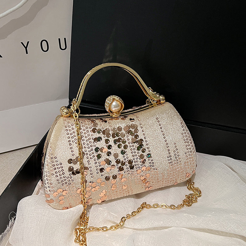 Ladies' luxury handbag, lightweight and elegant party and wedding crossbody/handbag, stylish beaded appearance, bright colors, high-quality ladies' dinner bag, elegant ladies' handbag-rongpai8