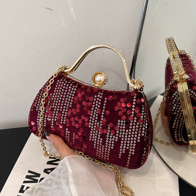 Ladies' luxury handbag, lightweight and elegant party and wedding crossbody/handbag, stylish beaded appearance, bright colors, high-quality ladies' dinner bag, elegant ladies' handbag-rongpai8