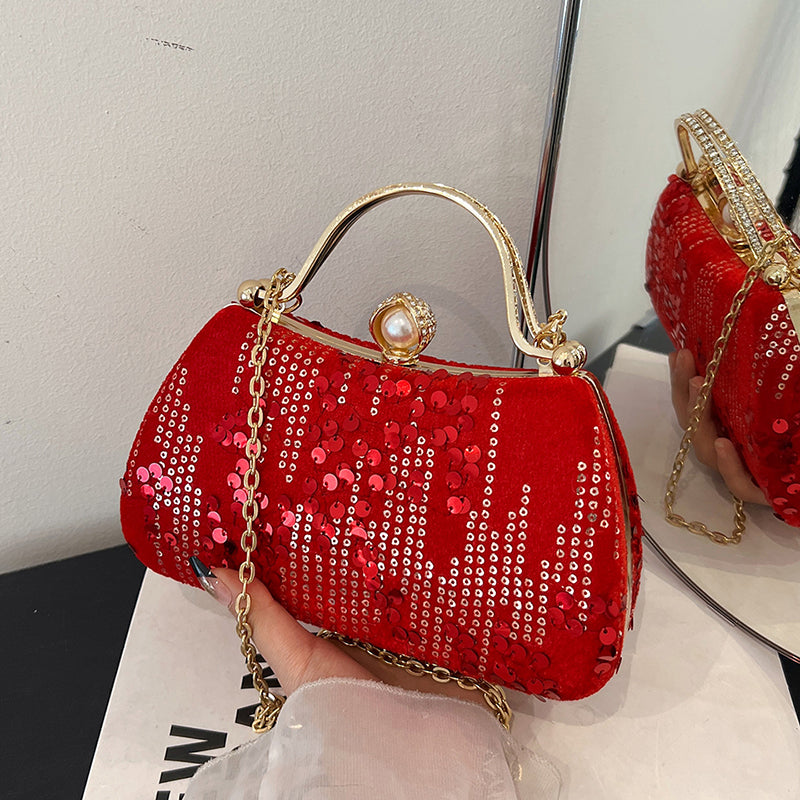 Ladies' luxury handbag, lightweight and elegant party and wedding crossbody/handbag, stylish beaded appearance, bright colors, high-quality ladies' dinner bag, elegant ladies' handbag-rongpai8