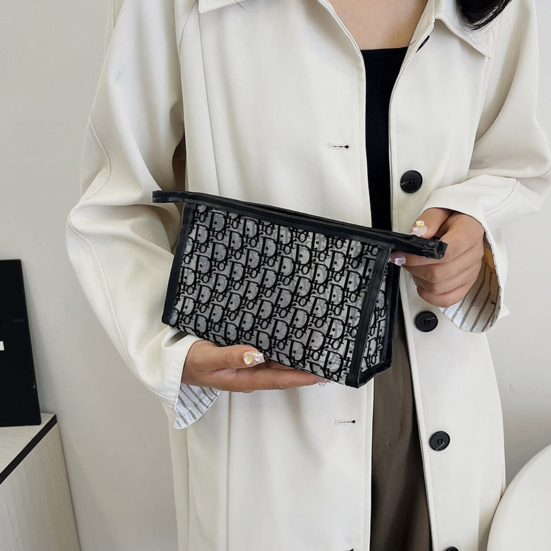Ladies and Girls Large Capacity Travel Makeup Bag with Zipper Closure - Durable PVC Cosmetics Storage Bag, TSA Foldable Lightweight Toilet Bag, Anti Fading and Easy to Clean, Suitable for Travel and Daily Use-1221