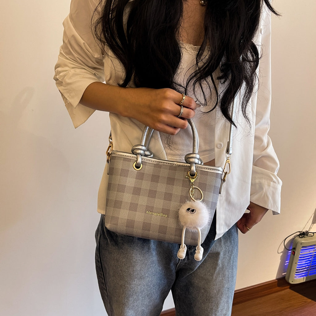 Women's handbag, large checkered pattern shoulder bag, crossbody bag, multiple color options-616