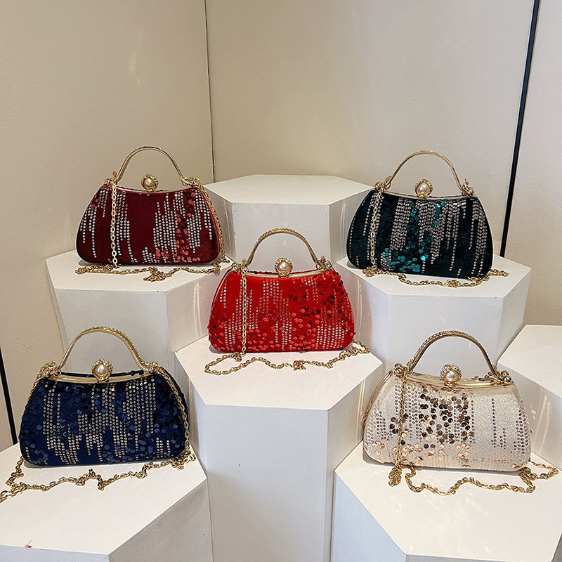 Ladies' luxury handbag, lightweight and elegant party and wedding crossbody/handbag, stylish beaded appearance, bright colors, high-quality ladies' dinner bag, elegant ladies' handbag-rongpai8