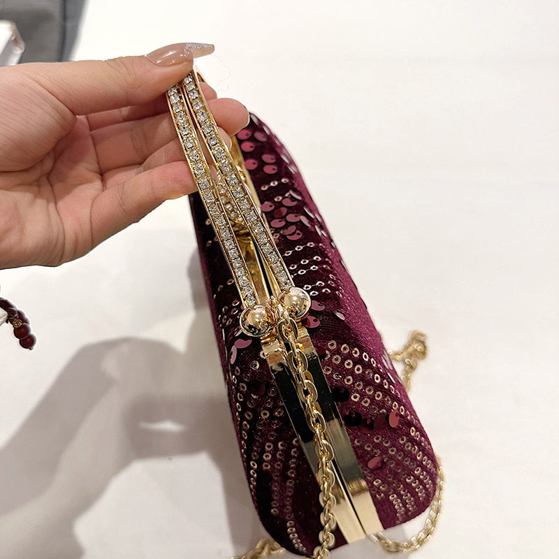 Ladies' luxury handbag, lightweight and elegant party and wedding crossbody/handbag, stylish beaded appearance, bright colors, high-quality ladies' dinner bag, elegant ladies' handbag-rongpai8