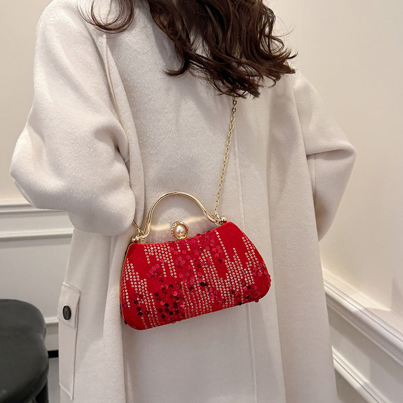 Ladies' luxury handbag, lightweight and elegant party and wedding crossbody/handbag, stylish beaded appearance, bright colors, high-quality ladies' dinner bag, elegant ladies' handbag-rongpai8