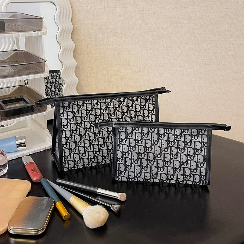 Ladies and Girls Large Capacity Travel Makeup Bag with Zipper Closure - Durable PVC Cosmetics Storage Bag, TSA Foldable Lightweight Toilet Bag, Anti Fading and Easy to Clean, Suitable for Travel and Daily Use-1221
