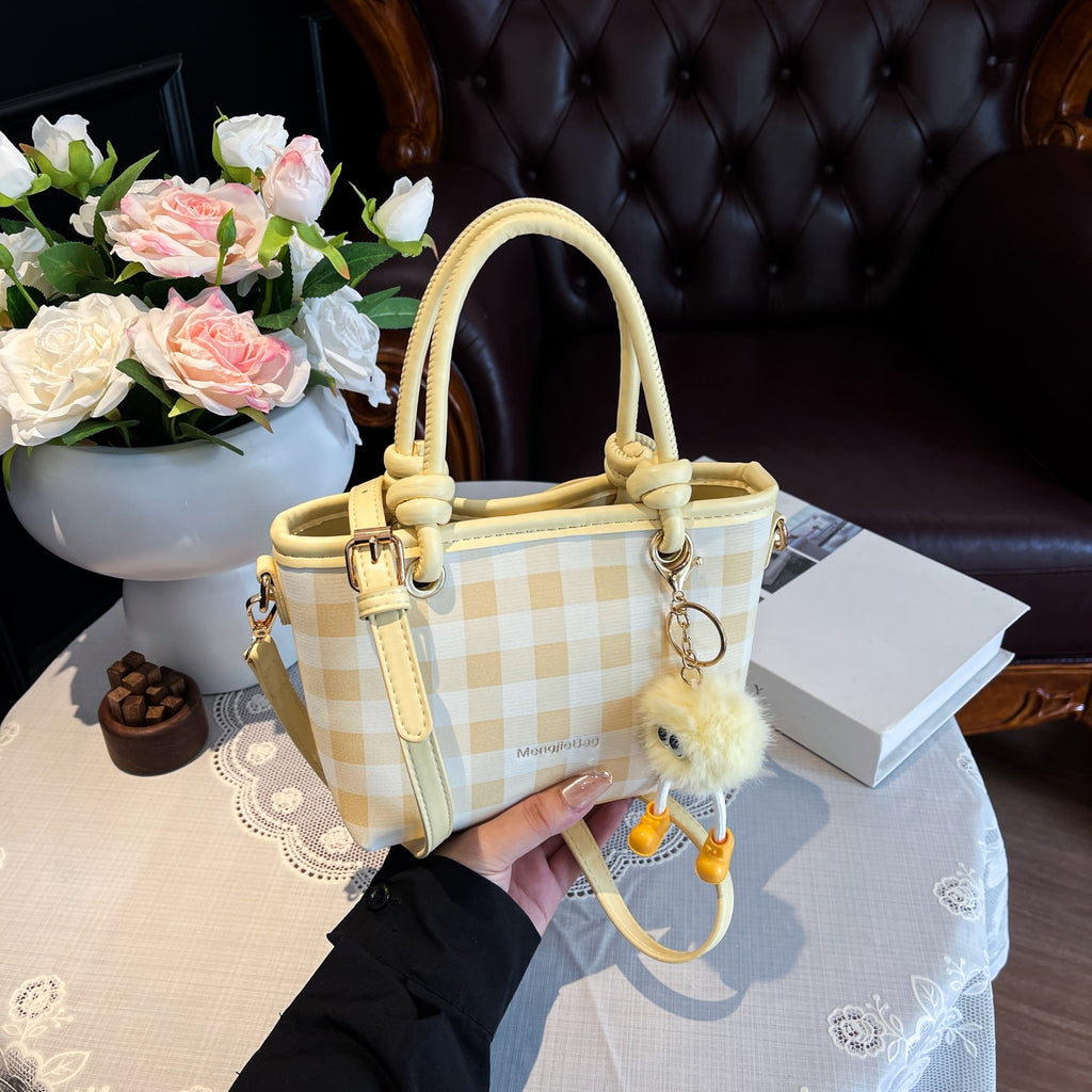 Women's handbag, large checkered pattern shoulder bag, crossbody bag, multiple color options-616