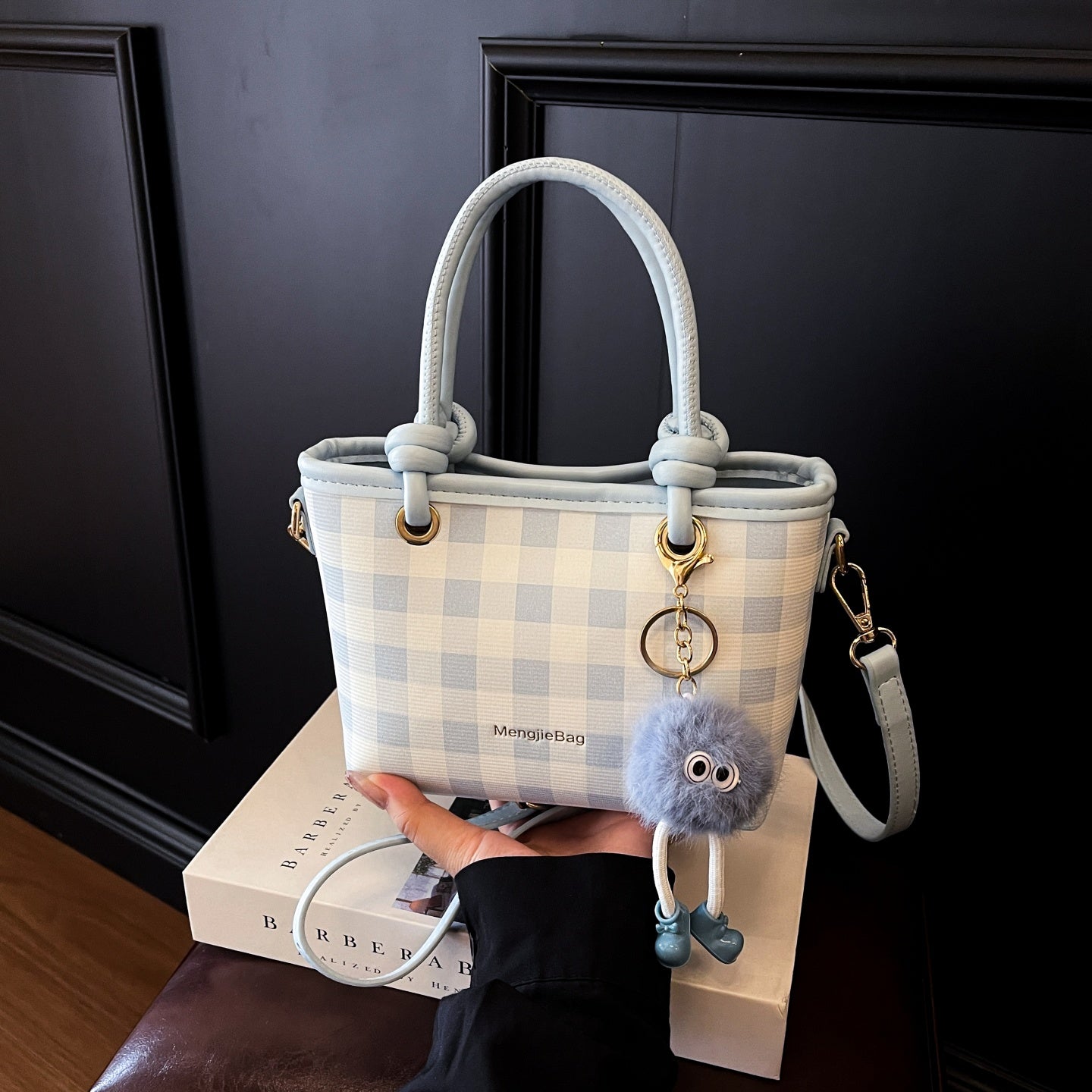 Women's handbag, large checkered pattern shoulder bag, crossbody bag, multiple color options-616