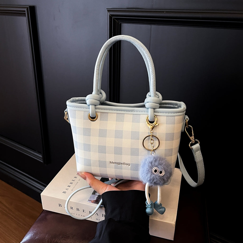 Women's handbag, large checkered pattern shoulder bag, crossbody bag, multiple color options-616