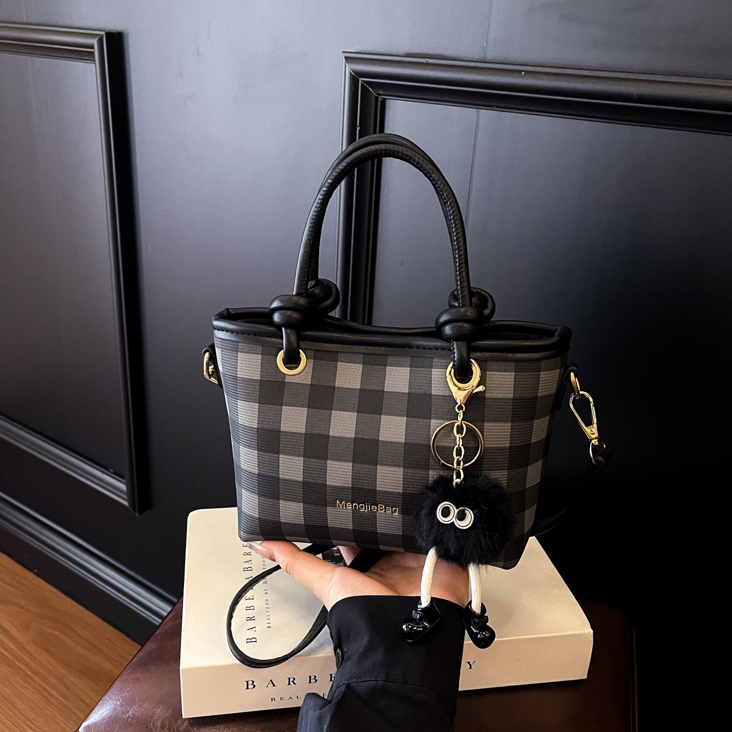 Women's handbag, large checkered pattern shoulder bag, crossbody bag, multiple color options-616