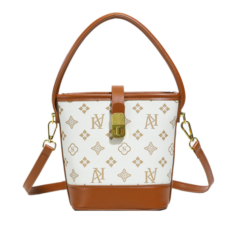 Elegant solid color faux leather bucket bag with adjustable shoulder strap - Women's multifunctional crossbody handbag, lightweight with zipper closure, bright colors-8333