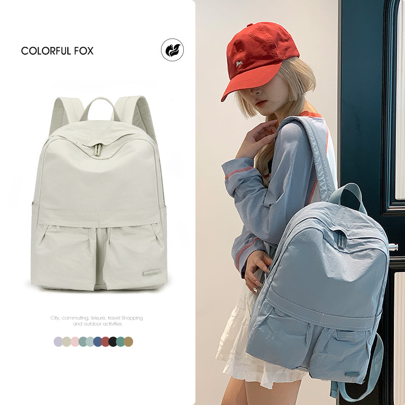 Large capacity women's backpack with solid color tassel decoration, meeting daily shopping and commuting needs, with multiple color options-818