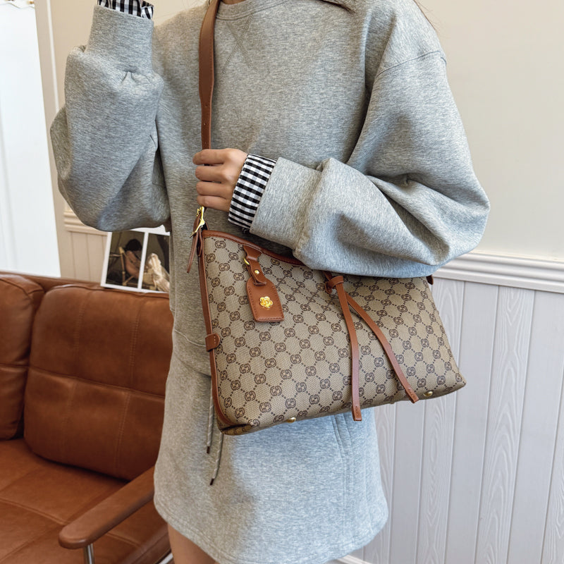 Fashionable patterned faux leather handbag - high-quality adjustable shoulder bag, handbag, brightly colored-8336