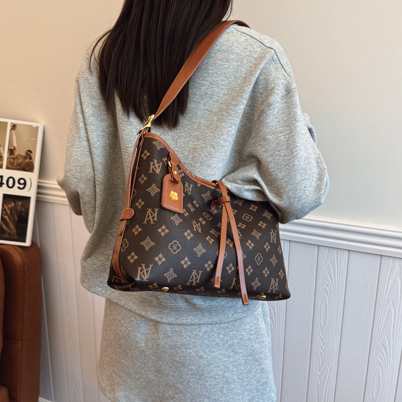 Fashionable patterned faux leather handbag - high-quality adjustable shoulder bag, handbag, brightly colored-8336