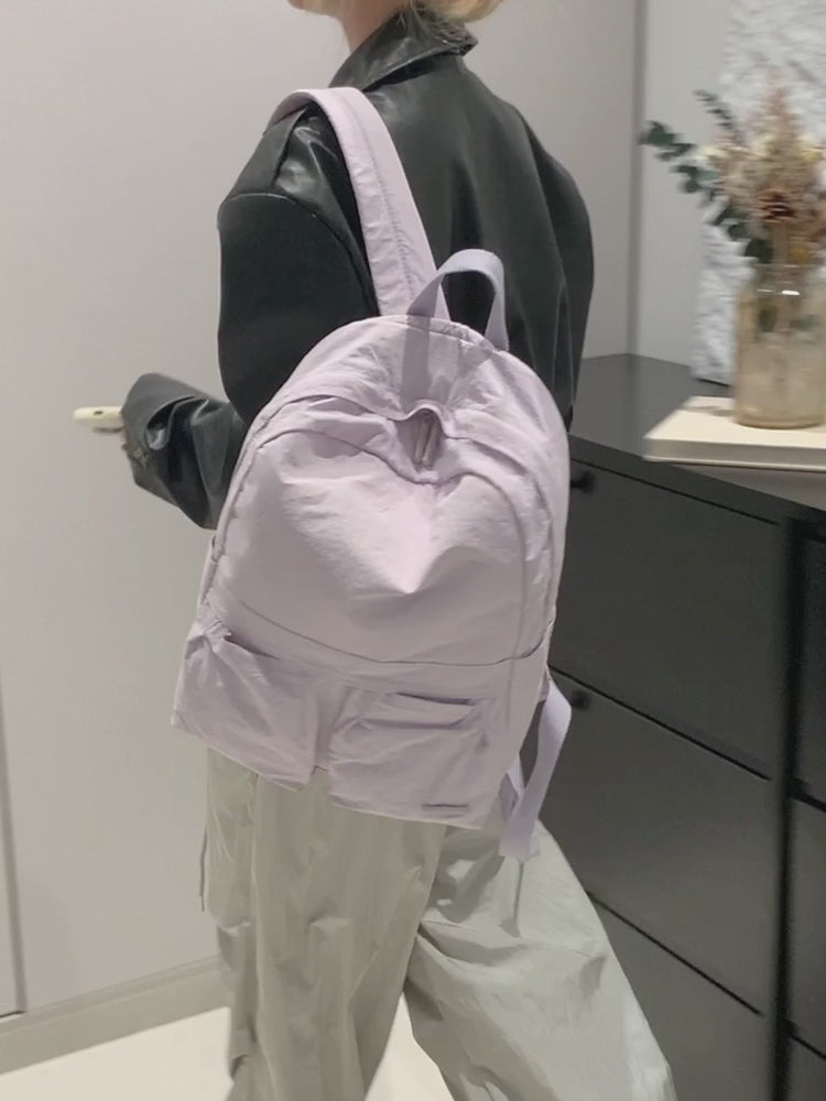 Large capacity women's backpack with solid color tassel decoration, meeting daily shopping and commuting needs, with multiple color options-818