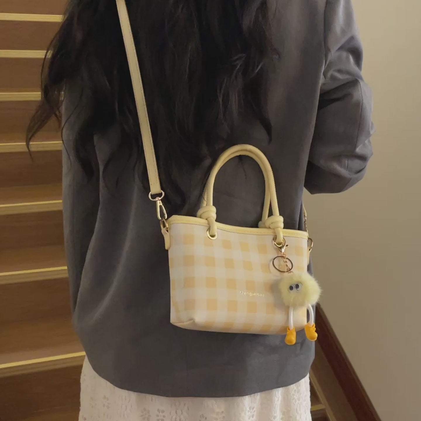 Women's handbag, large checkered pattern shoulder bag, crossbody bag, multiple color options-616